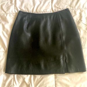 Leather mini-skirt